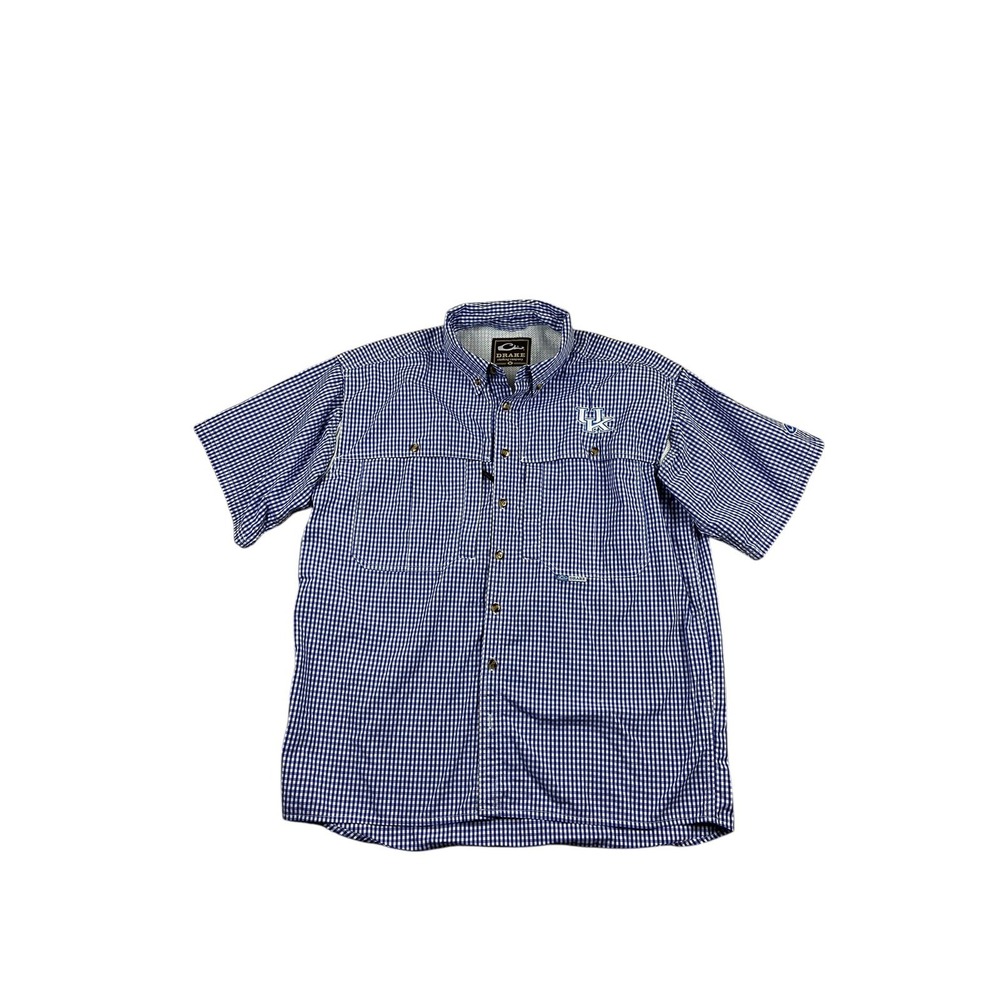 University Of Kentucky Drake Clothing Vented Short Sleeve Button Down Shirt M